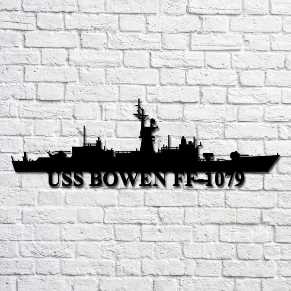 Uss Bowen Ff1079 V2 Navy Ship Metal Art, Custom Us Navy Ship Cut Metal