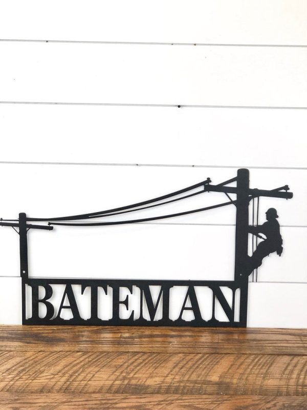 Lineman Last Name Metal Sign, Lineman Gift, Lineman Sign, Personalized - Image 3