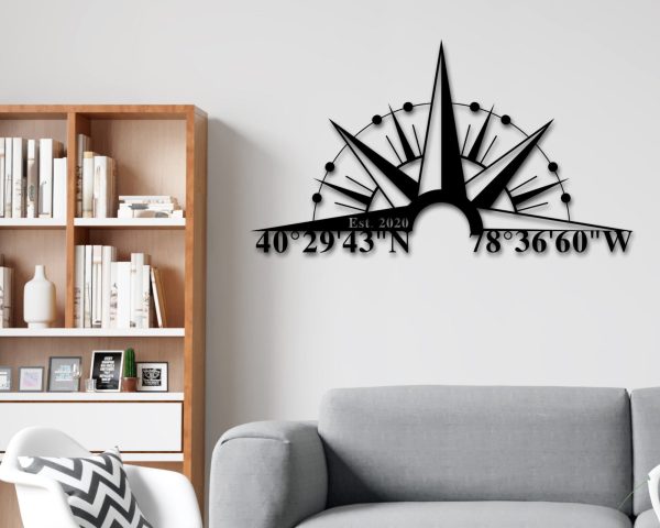 Gps Coordinates Sign, Custom Metal Sign, Metal Wall Art, Latitude And - Image 2