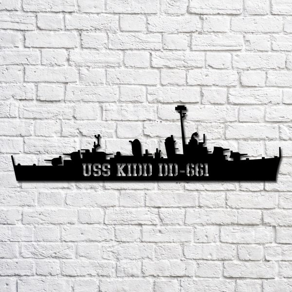 Uss Kidd Dd661 Navy Ship Metal Art, Custom Us Navy Ship Cut Metal Sign