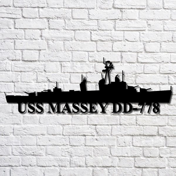 Uss Massey Dd778 V2 Navy Ship Metal Art, Custom Us Navy Ship Cut Metal