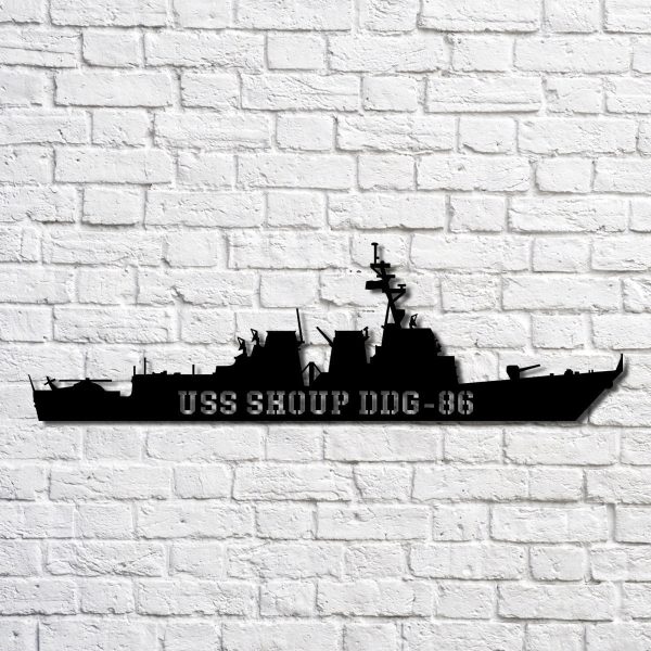 Uss Shoup Ddg 86 Navy Ship Metal Art, Gift For Navy Veteran, Navy Ship