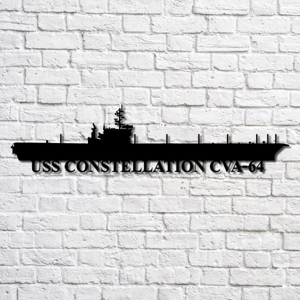 Uss Constellation Cva64 V2 Navy Ship Metal Art, Custom Us Navy Ship Cu