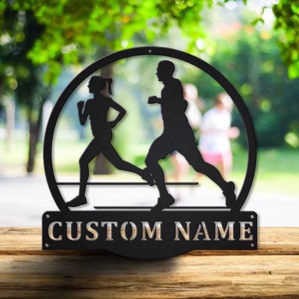 Personalized Jogging Monogram Metal Sign Art, Custom Jogging Sport Met - Image 2