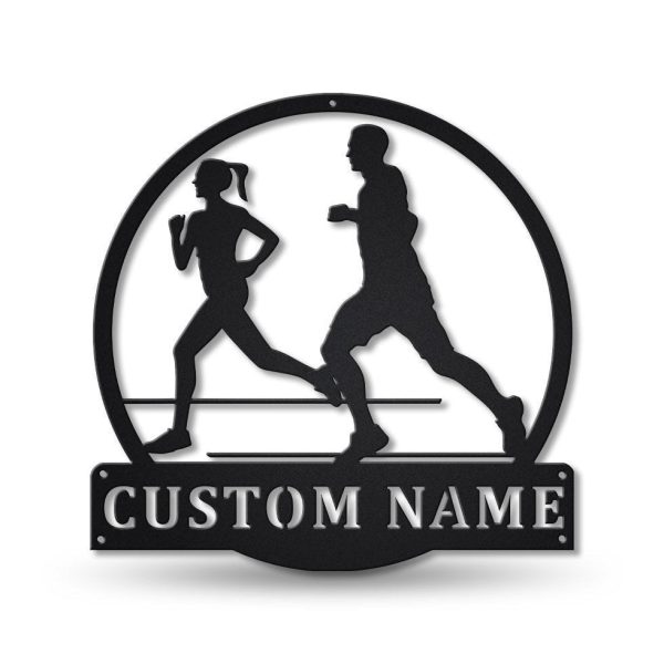 Personalized Jogging Monogram Metal Sign Art, Custom Jogging Sport Met