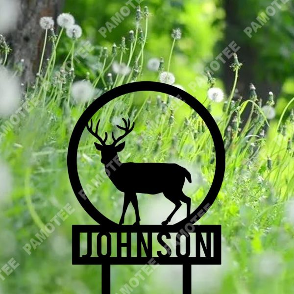 Custom Name Deer Metal Sign, Hunting Yard Sign, Laser Cut Art, Metal L - Image 3