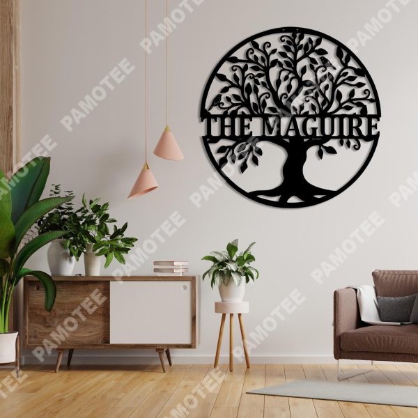 Personalized Name Tree Of Life Metal Decor, Natural Steel Art, Metal L - Image 3