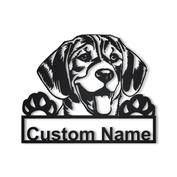 Personalized Beagle Dog Metal Sign Art, Custom Beagle Dog Metal Sign,