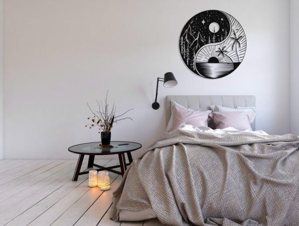 Yin Yang Sun & Moon Metal Wall Decor Housewarming Gift Office Decor In