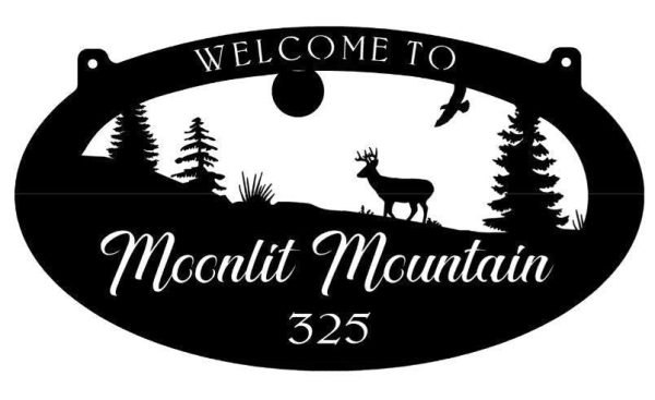 Metal Wildlife Sign With Buck Mountain 4ft Nature Sign Customized With