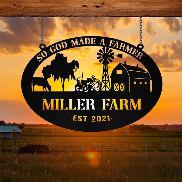 Metal Farm Sign Barn Tractor Monogram, Custom Farmhouse, Wall Decor Gi - Image 3