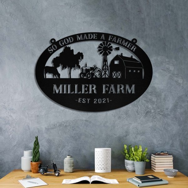 Metal Farm Sign Barn Tractor Monogram, Custom Farmhouse, Wall Decor Gi - Image 2