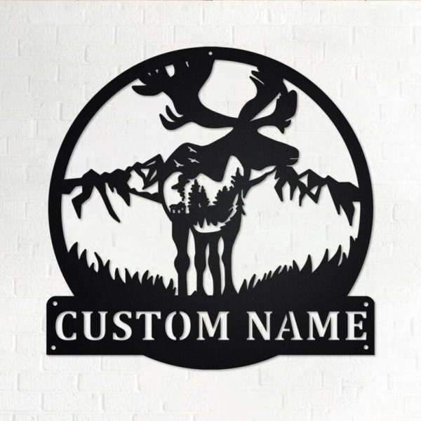 Custom Moose Personalized Moose Hunter Name Sign Decoration For Room M