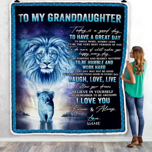 Personalized To My Granddaughter Lion Blanket From Papa Grandpa Every - Image 5