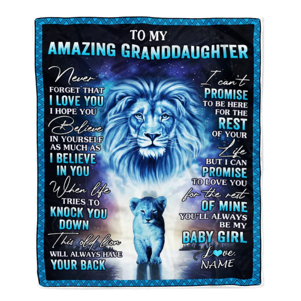 Personalized To My Amazing Granddaughter Blanket From Grandma Grandpa