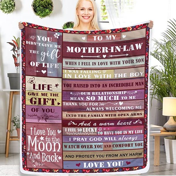 Gifts for Mother in Law Throw Blanket, Mother in Law Gifts from Daught