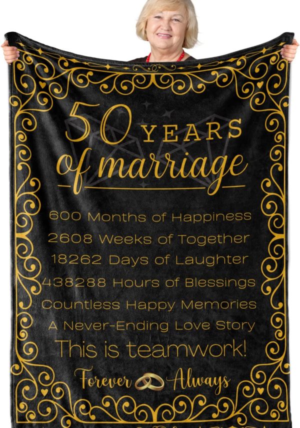 50Th Anniversary Blanket 50Th Wedding For Wife Husband Hubby Wiffy Cou