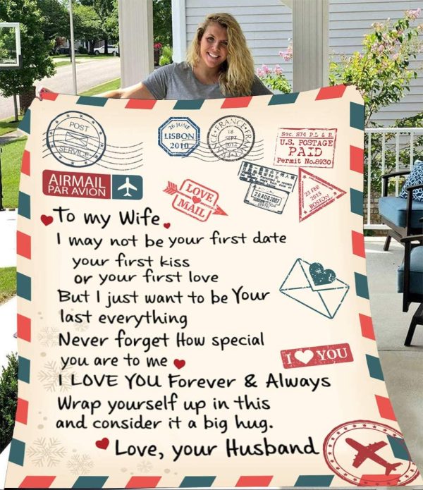 Love Letter to My Wife from Husband Throw Blanket Vintage Blanket Gift