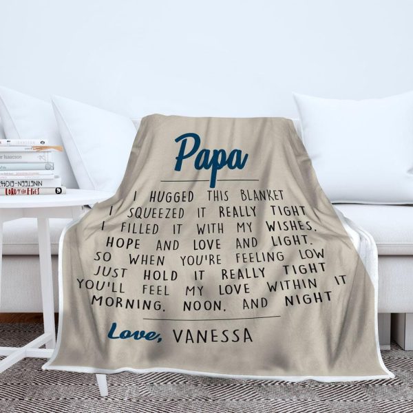 Papa Love Kids Names Blanket Papa Blanket - Image 2