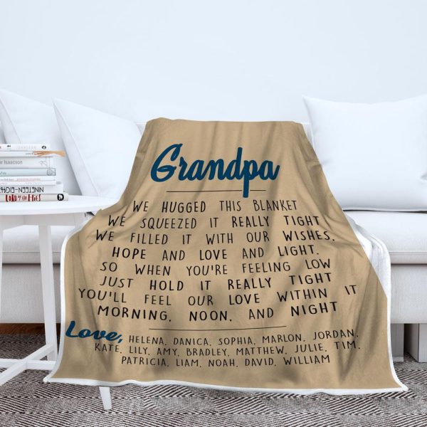 Papa Love Kids Names Blanket Papa Blanket - Image 3