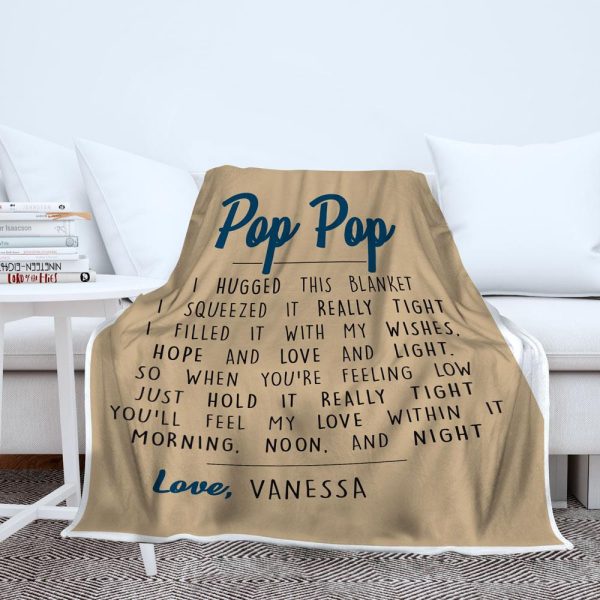 Papa Love Kids Names Blanket Papa Blanket - Image 6