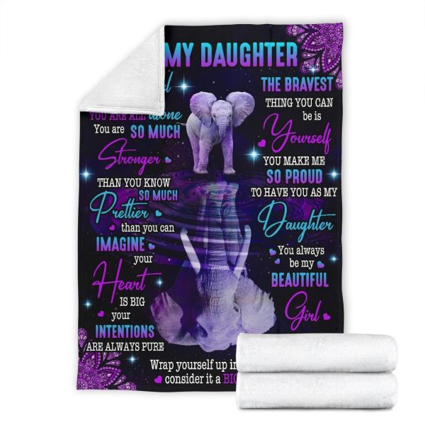 To My Daughter - Never Feel That You Are All Alone Elephant Blanket - Image 6