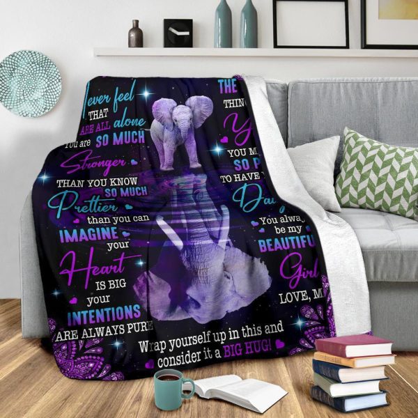 To My Daughter - Never Feel That You Are All Alone Elephant Blanket - Image 7