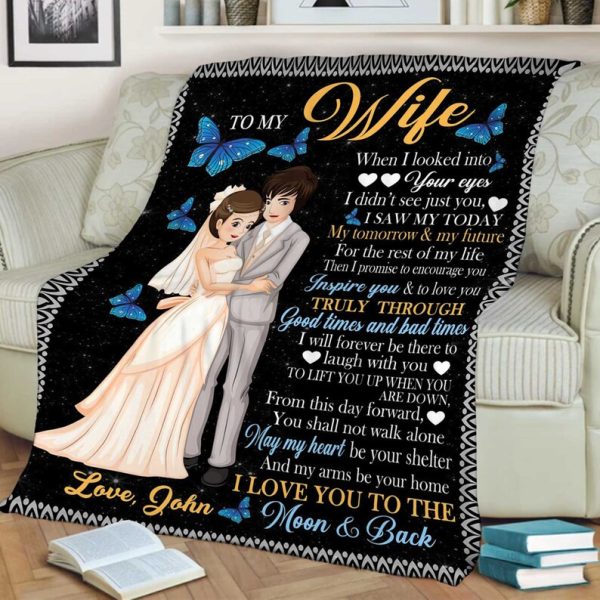 Valentine's Day Gift For Couples Personalized To My Wife Fleece Blanke - Image 2