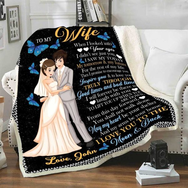 Valentine's Day Gift For Couples Personalized To My Wife Fleece Blanke - Image 4