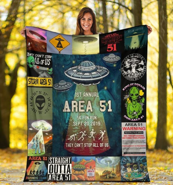 1st Annual Storm Area Fun Run They Can't Stop Us Alien Ufo Printed Fle