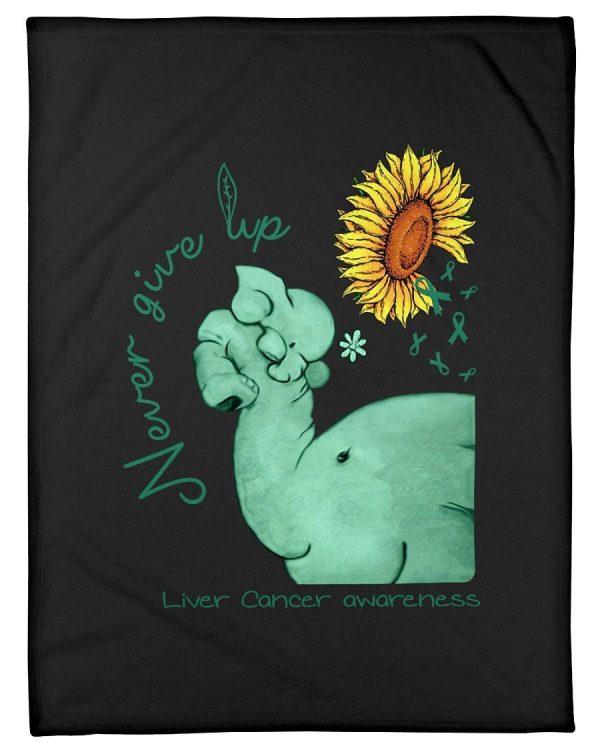 Liver Cancer Never Give Up Trending Gifts Idea Fleece Blanket