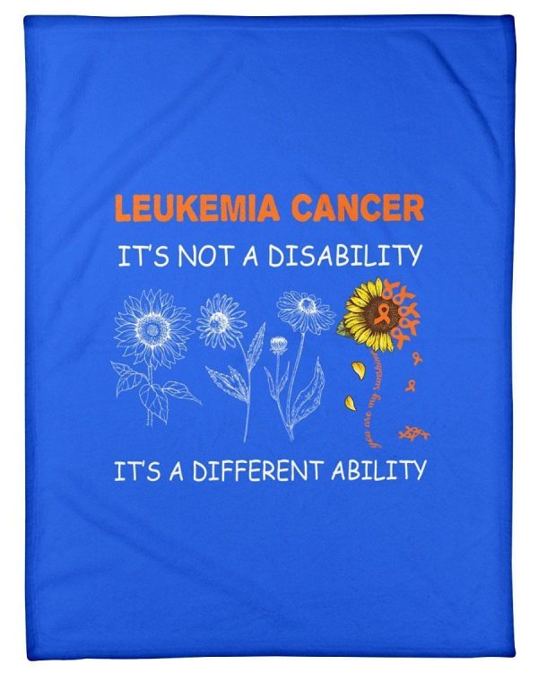 Leukemia Cancer It's A Different Ability Not A Disability Fleece Blank - Image 4