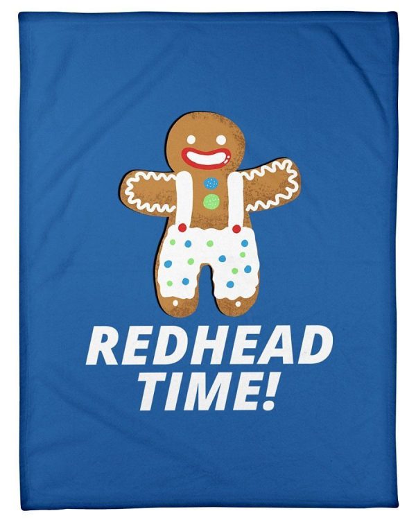 Redhead Time Funny Gingerbread Design Fleece Blanket - Image 3