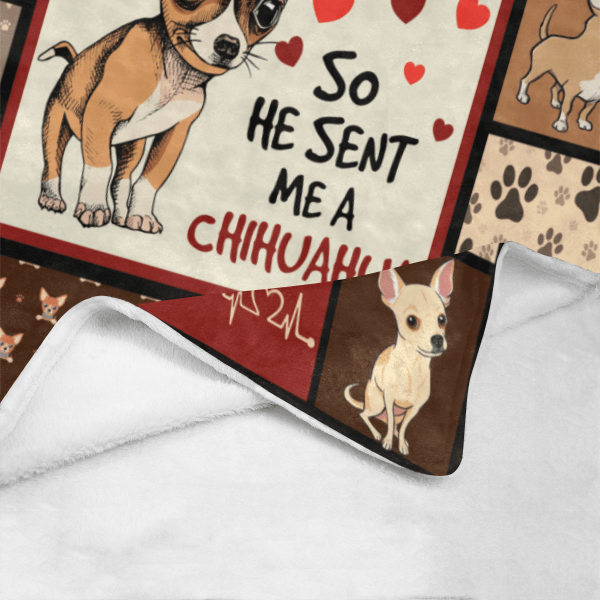 God Sent Me A Chihuahua Dog True Friend Fleece Blanket - Image 5