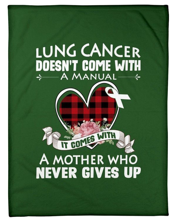 Lung Cancer Doesn't Come With A Manual White Ribbon Fleece Blanket - Image 2