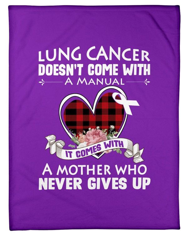 Lung Cancer Doesn't Come With A Manual White Ribbon Fleece Blanket - Image 3