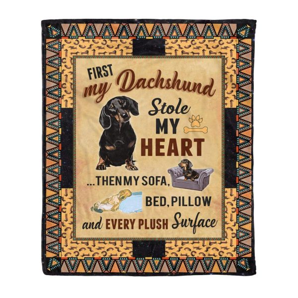 My Dachshund Stole My Heart Fleece Blanket Gift For Dog Lovers - Image 4