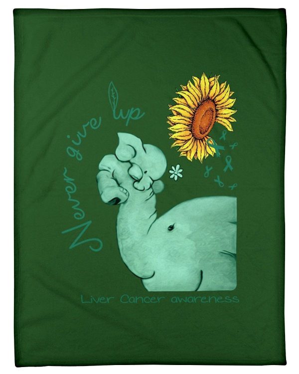 Liver Cancer Never Give Up Trending Gifts Idea Fleece Blanket - Image 2