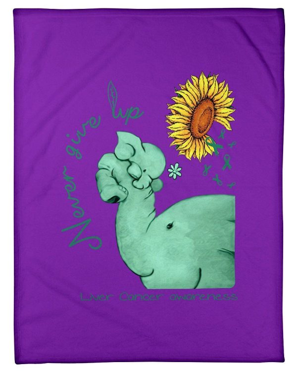 Liver Cancer Never Give Up Trending Gifts Idea Fleece Blanket - Image 3