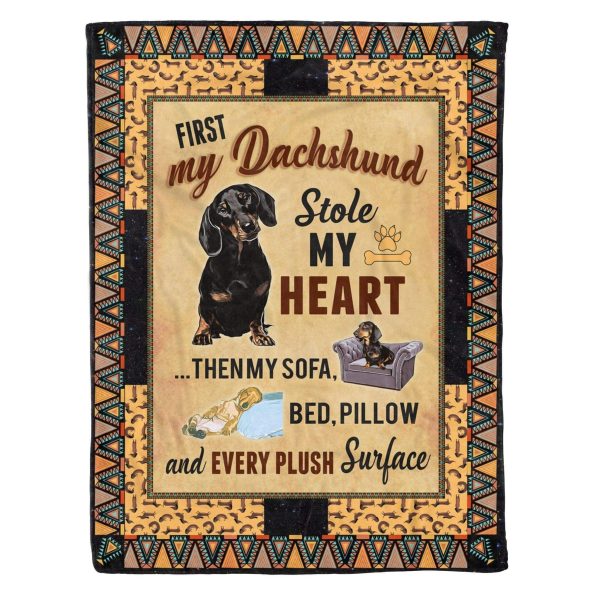 My Dachshund Stole My Heart Fleece Blanket Gift For Dog Lovers - Image 5