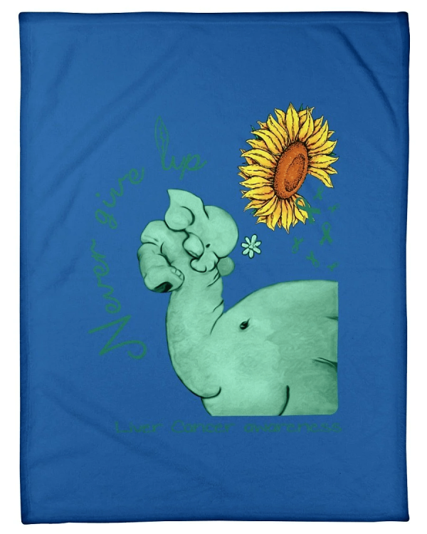 Liver Cancer Never Give Up Trending Gifts Idea Fleece Blanket - Image 4