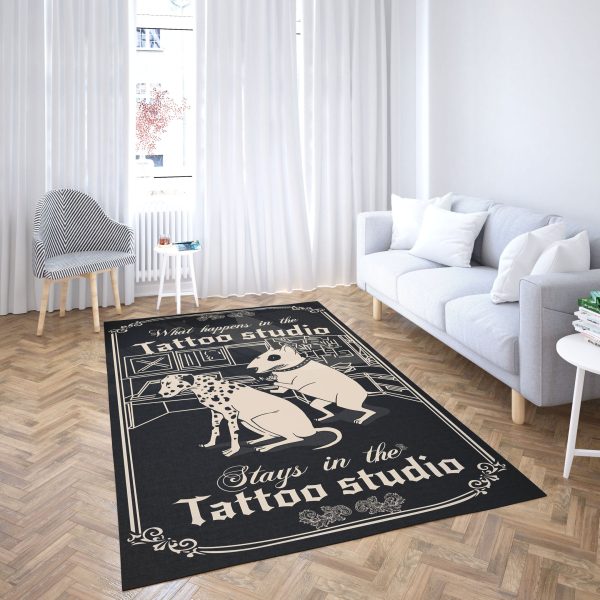 Bull Terrier Tattoo Artist Studio Area Rug Carpet Outdoor Indoor Area Rug Carpet s Living Room