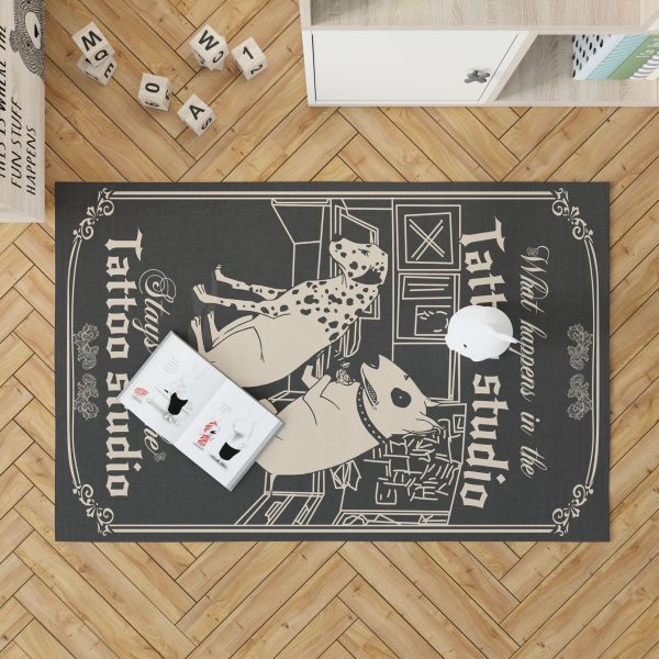 Bull Terrier Tattoo Artist Studio Area Rug Carpet Outdoor Indoor Area Rug Carpet s Living Room - Image 2