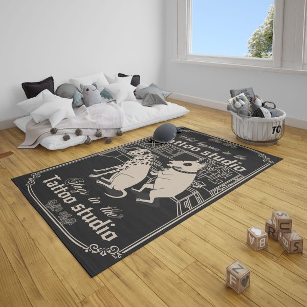 Bull Terrier Tattoo Artist Studio Area Rug Carpet Outdoor Indoor Area Rug Carpet s Living Room - Image 3