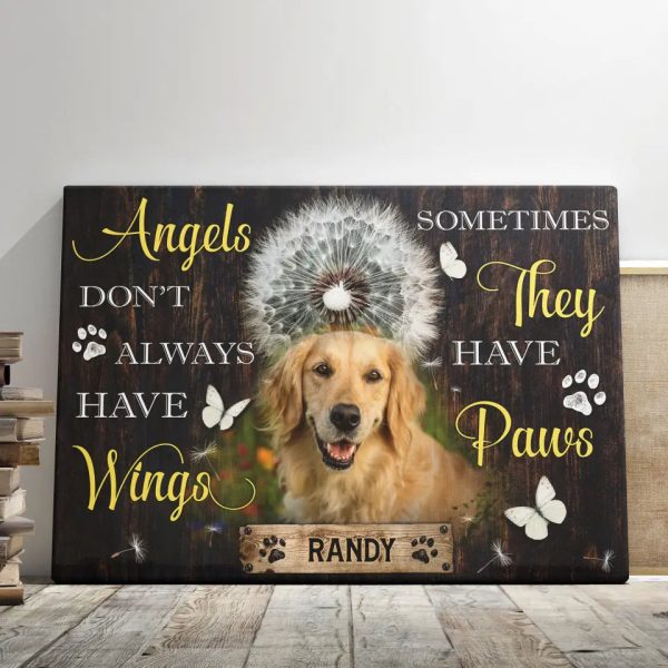 Personalized Canvas Prints, Custom Photo, Dog Memorial Gifts, Dog Lover Gifts, Memorial Pet Photo, Angels Don??t Always Have Wings Dem Canvas - Image 5