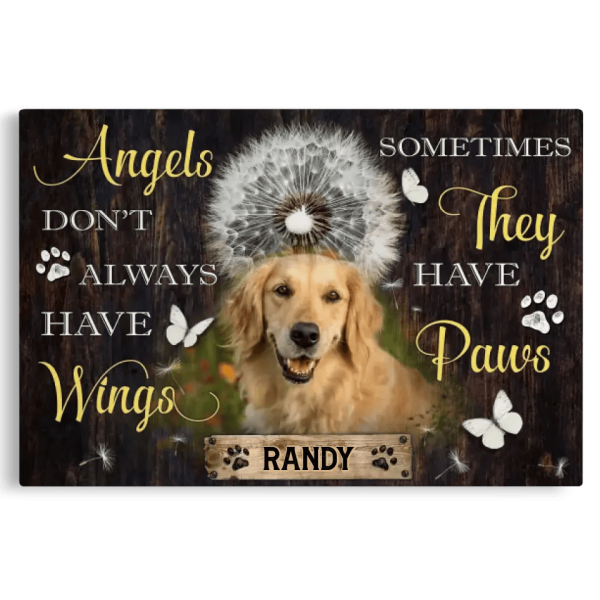 Personalized Canvas Prints, Custom Photo, Dog Memorial Gifts, Dog Lover Gifts, Memorial Pet Photo, Angels Don??t Always Have Wings Dem Canvas - Image 7