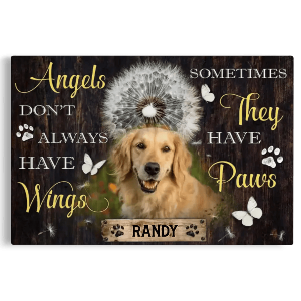 Personalized Canvas Prints, Custom Photo, Dog Memorial Gifts, Dog Lover Gifts, Memorial Pet Photo, Angels Don??t Always Have Wings Dem Canvas - Image 8