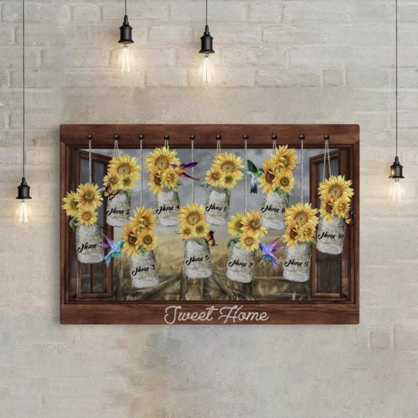 Personalized Canvas Prints Custom Names, Title, Background And Frame - Sweet Home Dem Canvas - Image 3