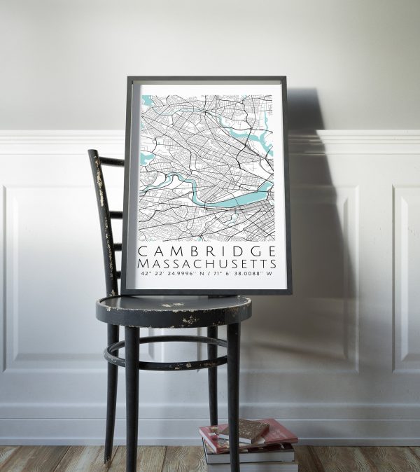 Cambridge Map Canvas, Any City Map Canvas, Cambridge Custom Map Canvas Print, Personalized Map Canvas, Custom City Map Canvas - Image 3