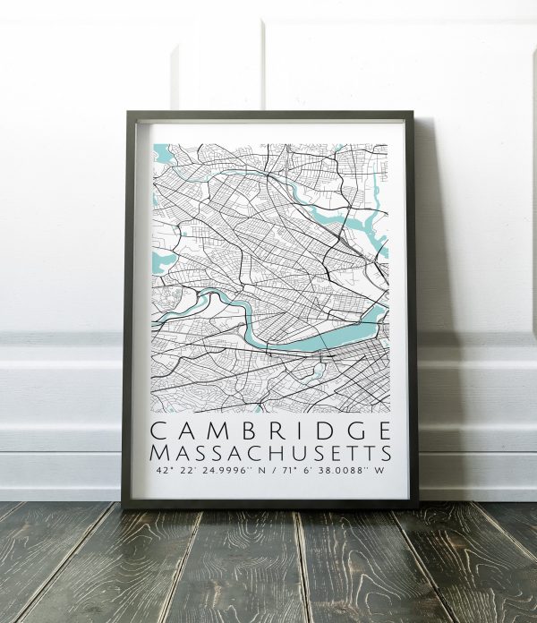 Cambridge Map Canvas, Any City Map Canvas, Cambridge Custom Map Canvas Print, Personalized Map Canvas, Custom City Map Canvas - Image 4